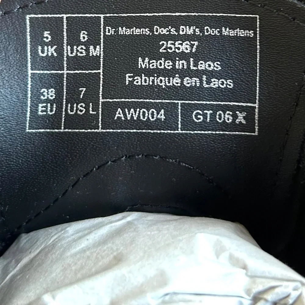 Dr. Martens 1461 Smooth Leather Platform Shoes Black Polished Women's 7‎ EU 38